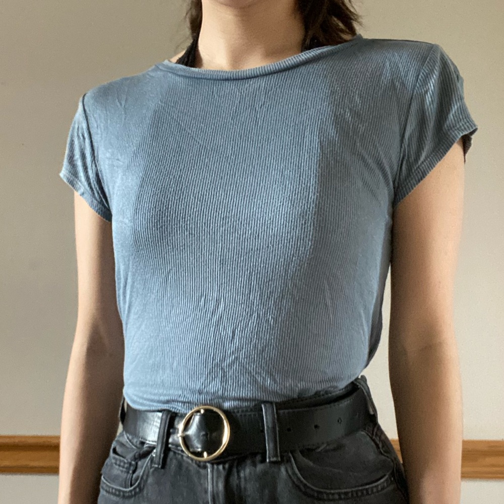 Grey blue tee